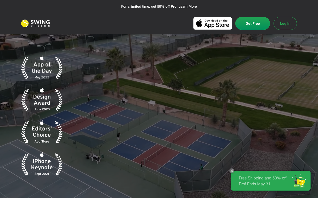 SwingVision Pro — racket-sport AI subscription anchor (USD 14.99/mo)